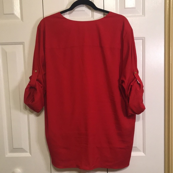 NWOT Calvin Klein Red Women’s Shirt 1X - Picture 2 of 11